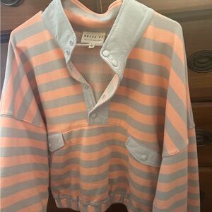 Everyday Put Together Stripe Button Pullover by DressUp